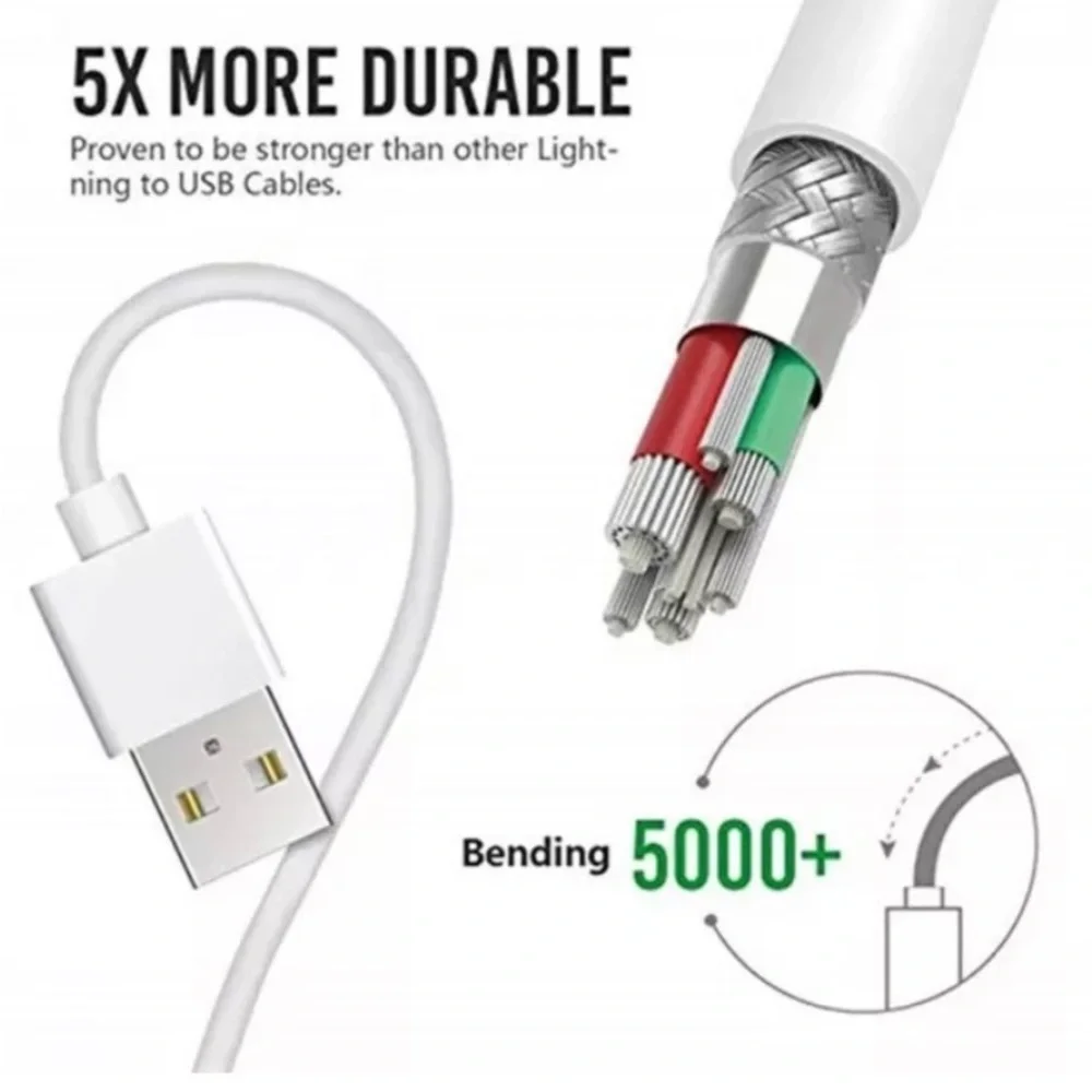 3 Pcs USB-A to Lightning cable Cord For iPhone 11 12 13 14 15 pro max 3feet